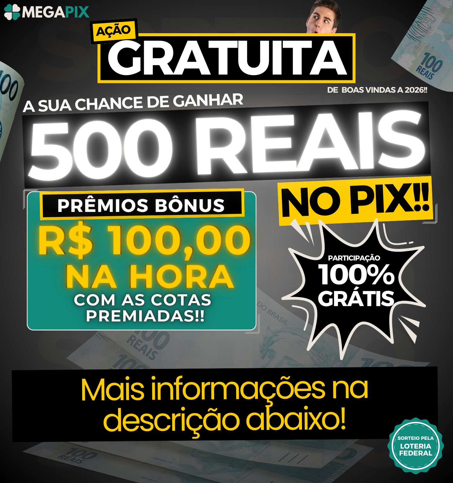 R$ 500,00 (QUINHENTOS REAIS) NO PIX!! 💰💲